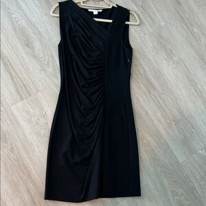 Diane Von Furstenberg asymmetrical neckline little black dress Size 8 modern